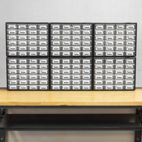 Akro-Mils 24-drawer cabinet stacked configuration for modular storage