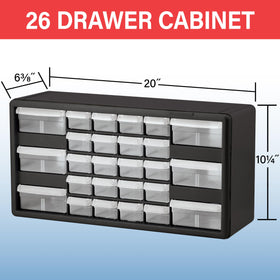 Akro-Mils cabinet with open drawers for easy access to small parts