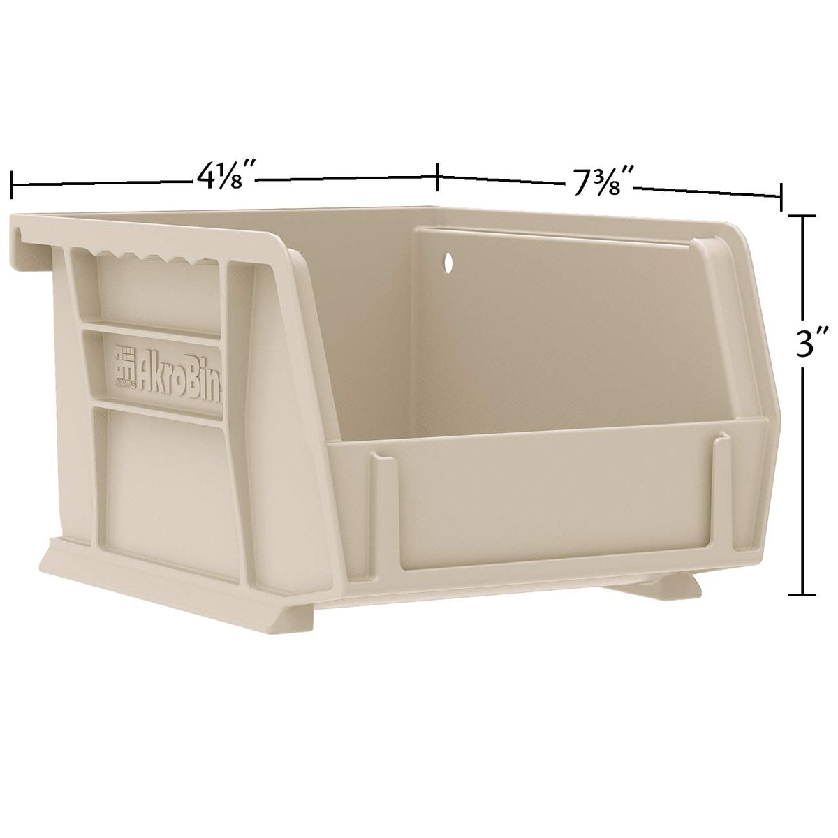 Akro-Mils AkroBins 30220 extra-wide stacking ledge demonstrates stability in stacked setups.