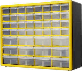 Akro-Mils 44-drawer cabinet showcasing durable plastic construction