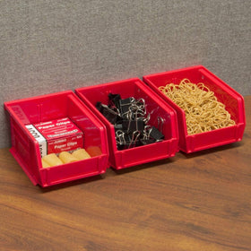 Akro-Mils AkroBins 30210 side view demonstrates durable plastic for long-lasting storage