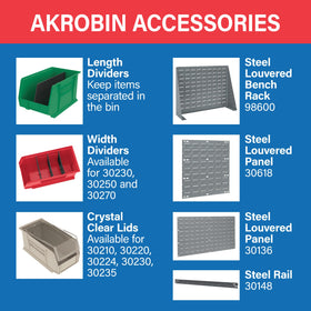 Akro-Mils AkroBins anti-slide stop secures stacked bins
