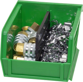 Akro-Mils AkroBins rugged plastic resists rust and moisture.