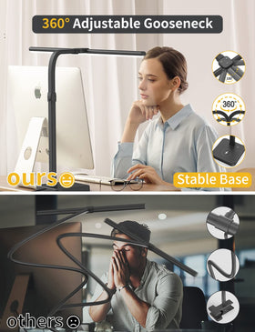AKRRYR anti-tip base ensures stable desk setup