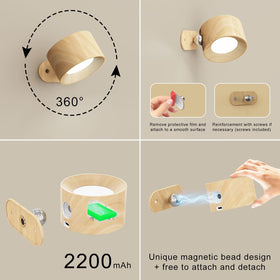 AKSDA rotating wall lamp with 360-degree adjustment for precise lighting