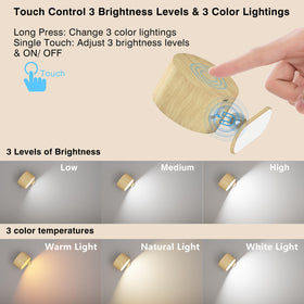 AKSDA wall sconce with 360 degree rotation for flexible positioning