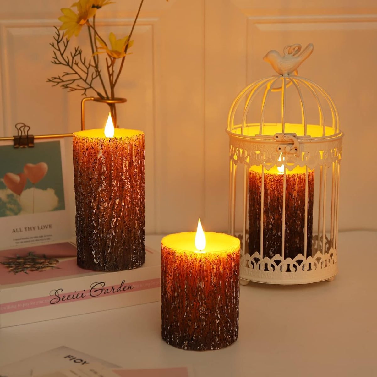 AKU TONPA timer enabled candles set daily lighting