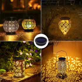 Akynite garden ambiance lantern panel adds warm glow to outdoor spaces.