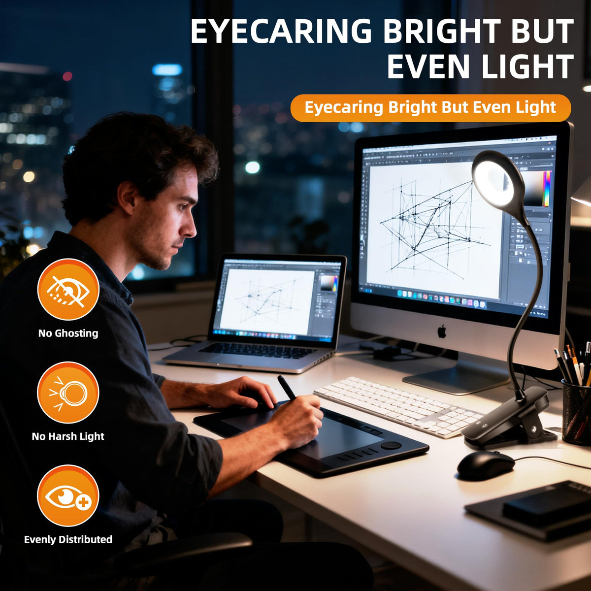 Akynite gooseneck provides 360-degree bend for precise angle control.