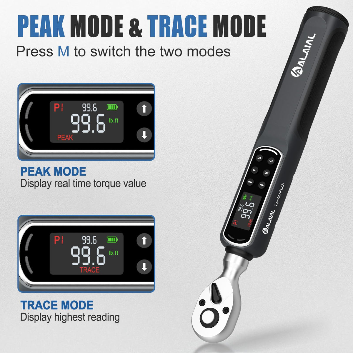 ALAIAL alerts system with sight, sound, and touch signals to prevent overtightening.