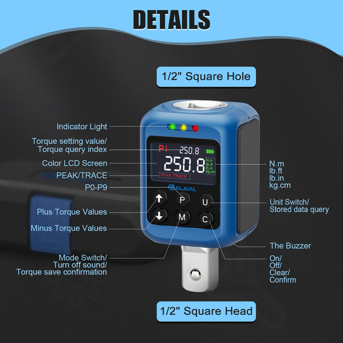 ALAIAL compact handheld torque adapter designed for on-site servicing tasks.