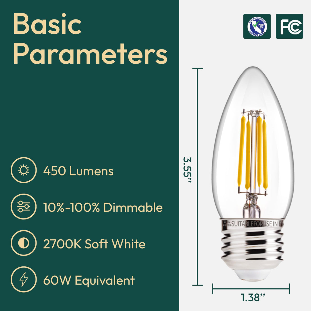ALAMPEVER 60w-equivalent LED bulbs offering bright, energy-efficient living room illumination.
