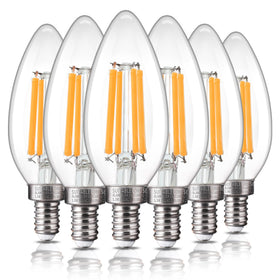 ALAMPEVER 6-pack chandelier bulbs illuminate living areas with efficient brightness.