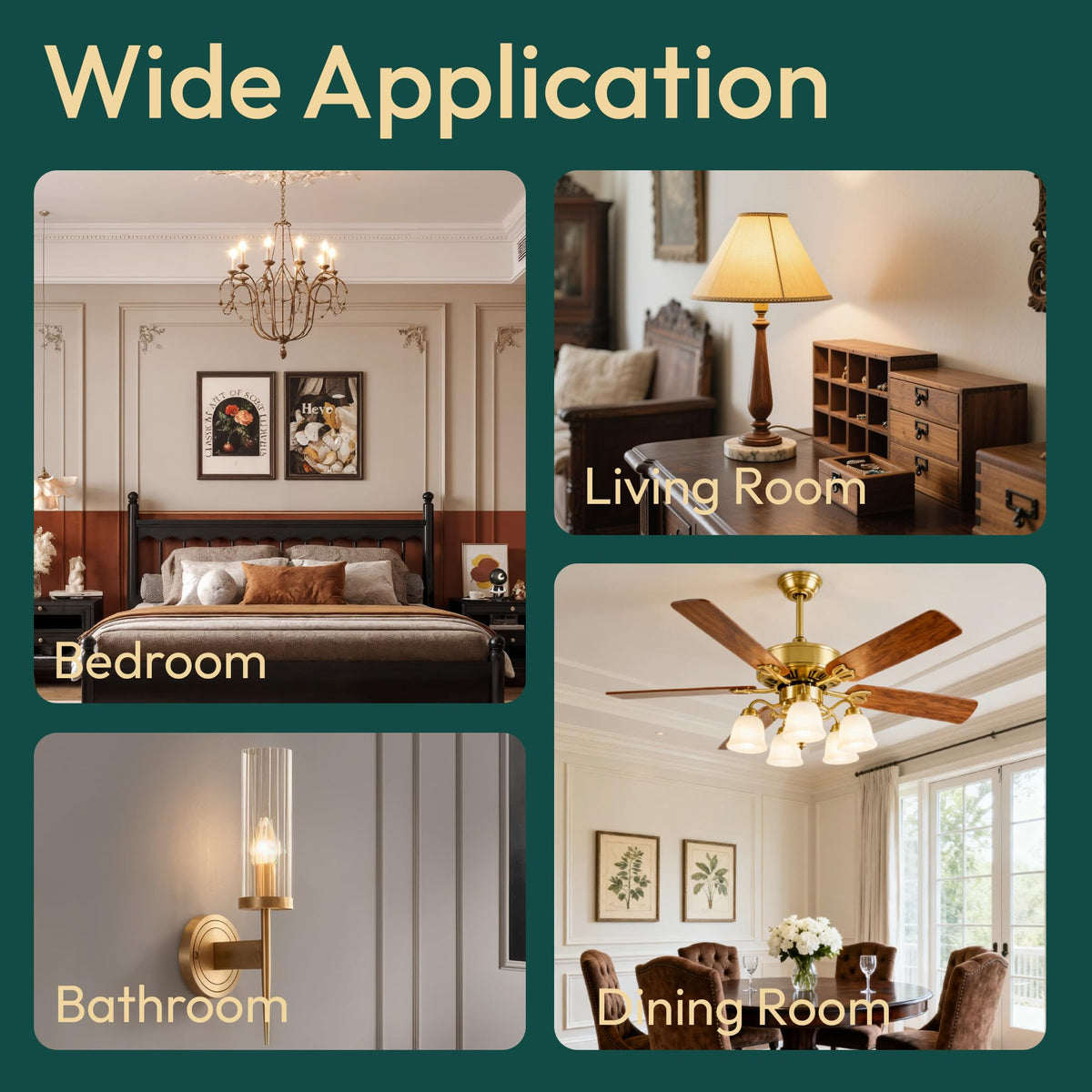 ALAMPEVER versatile indoor lighting for living, dining, or bedrooms.