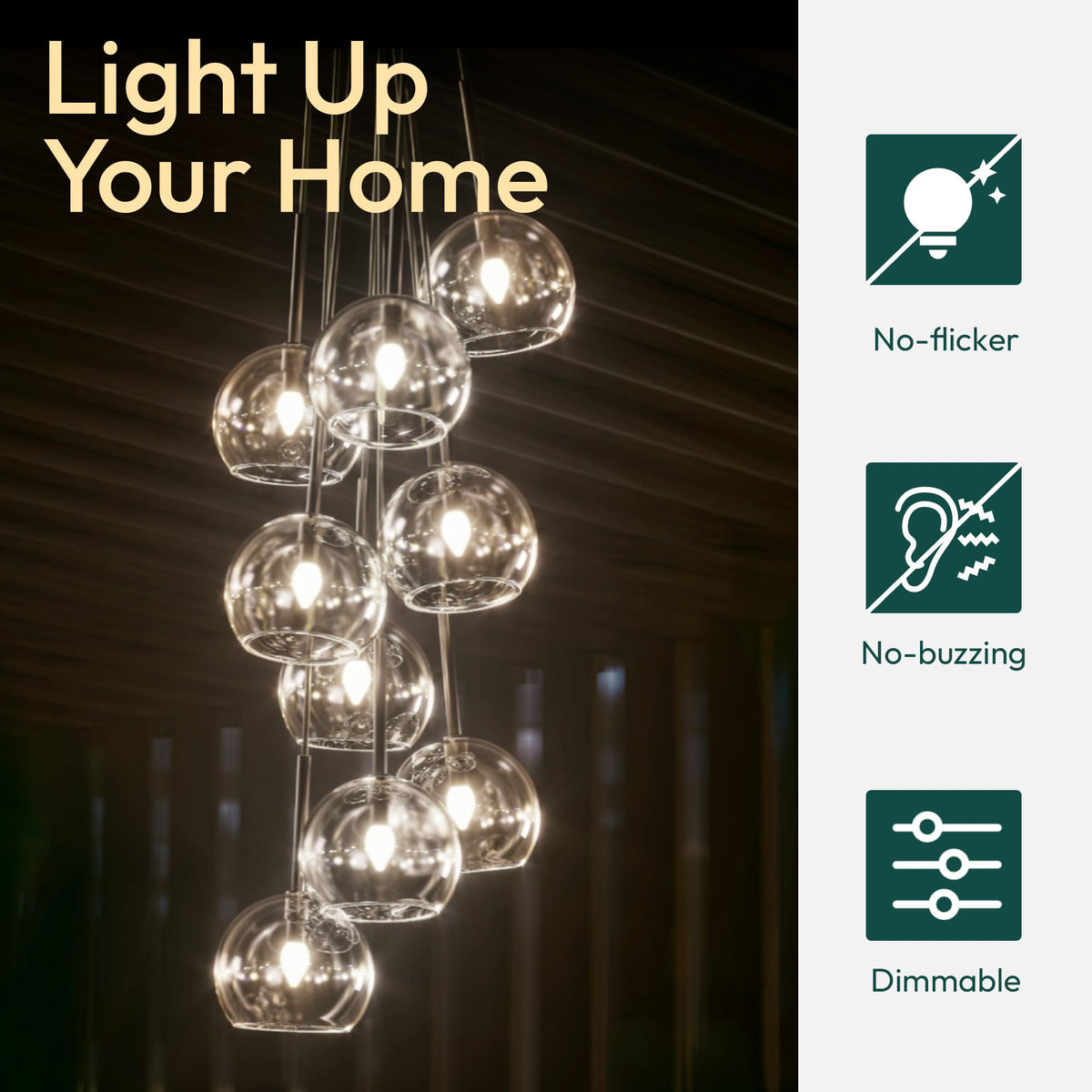 ALAMPEVER bulbs ideal for indoor rooms, including living rooms and bedrooms.