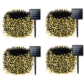 Albelt 4-pack solar string lights illuminate a porch with warm white glow for outdoor ambience