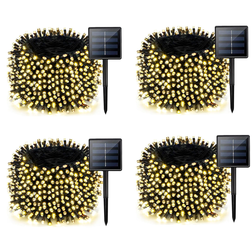 Albelt 4-pack solar string lights illuminate a porch with warm white glow for outdoor ambience