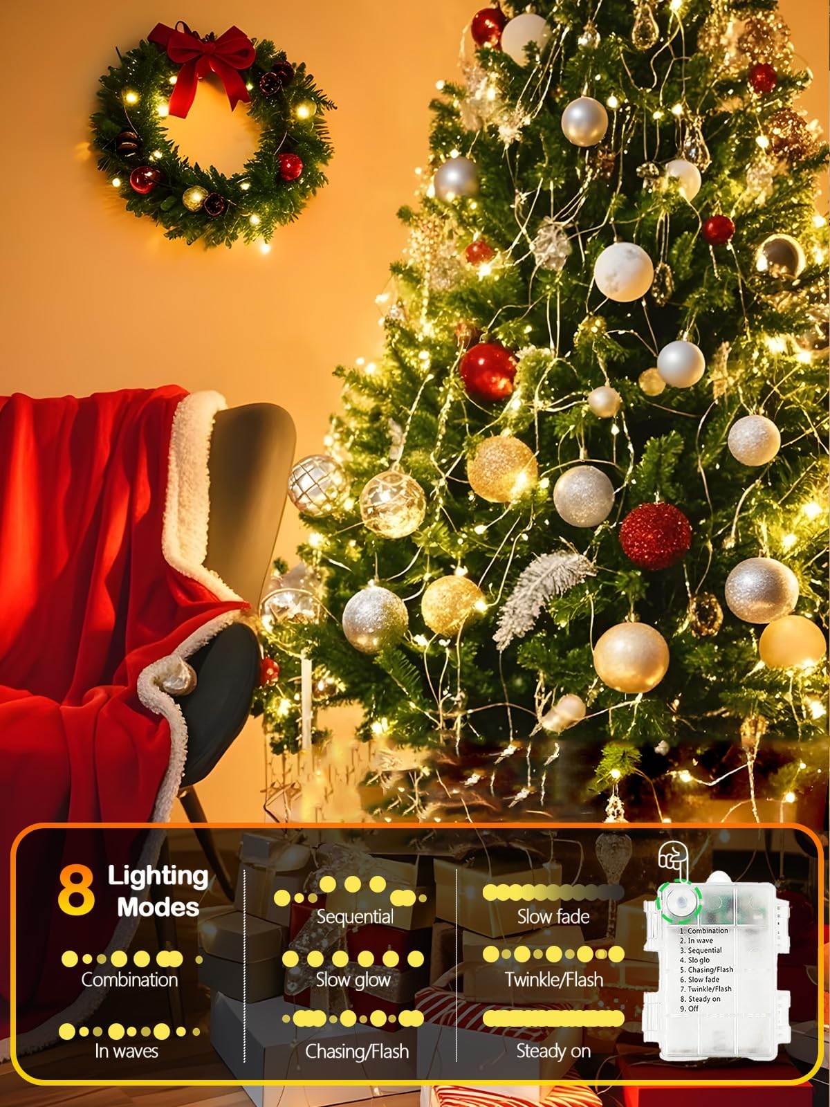 Albelt 8 modes with remote control tailor mood and tempo.
