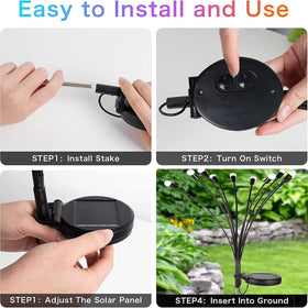 Albelt Solar Firefly Lights outdoors with twinkling glow for yard decoration