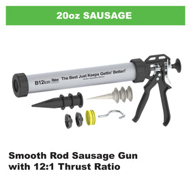 Albion B12S20 thrust drive close-up shows 12:1 ratio for strong, controlled dispensing.