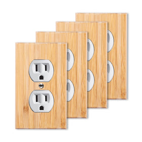 Alckerou bamboo switch plate closeup showing natural grain and smooth finish