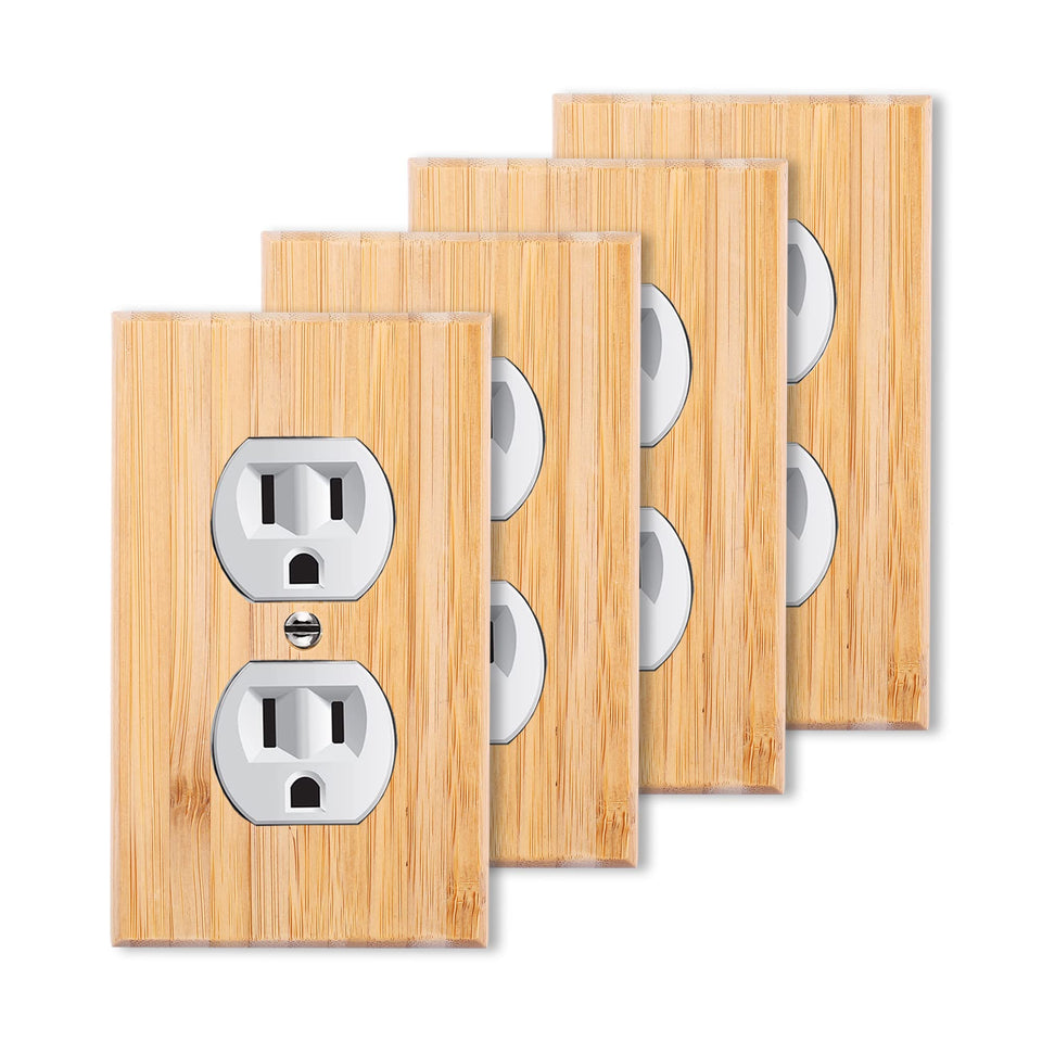 Alckerou bamboo switch plate closeup showing natural grain and smooth finish