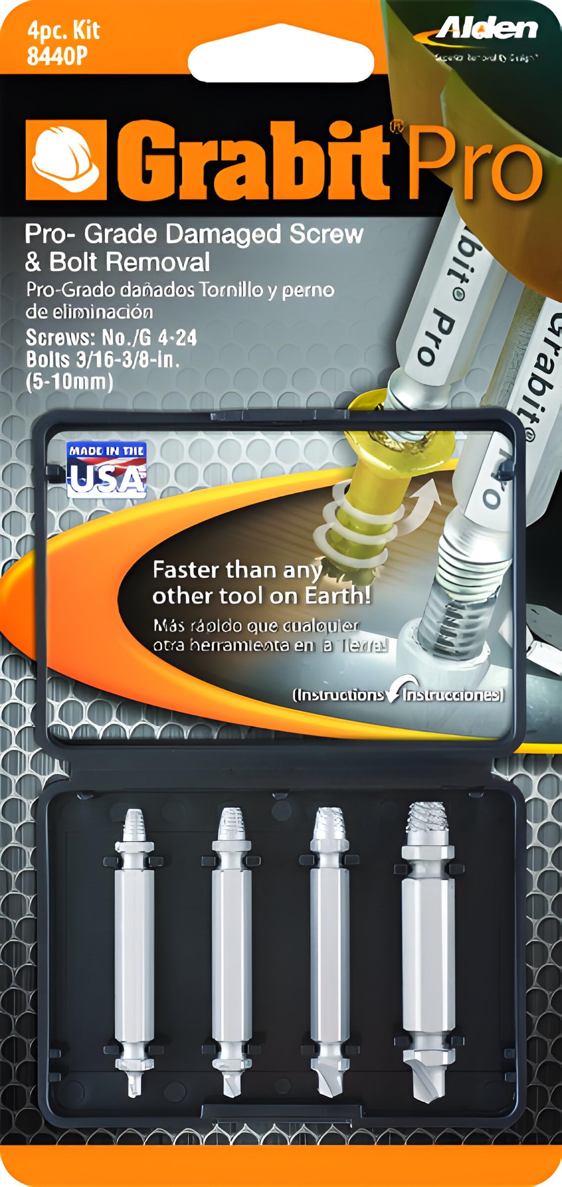 Alden 8440P Pro Grabit self-centering tip prevents wandering during drilling.