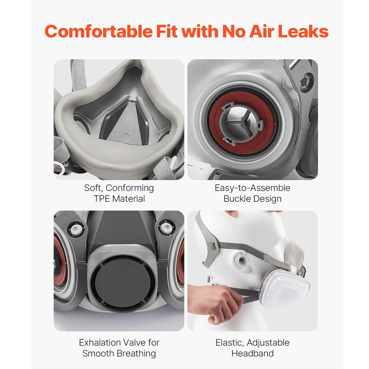 ALDZA Premium Respirator Kit adjustable straps for a secure fit.