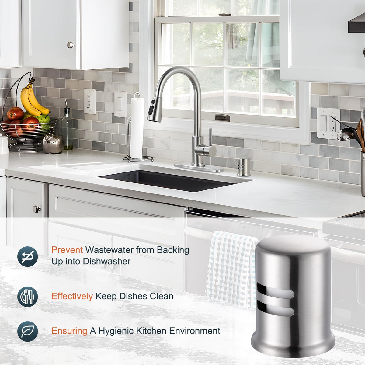 Aleasha air-gap body in ABS plastic delivers sturdy core and corrosion resistance.