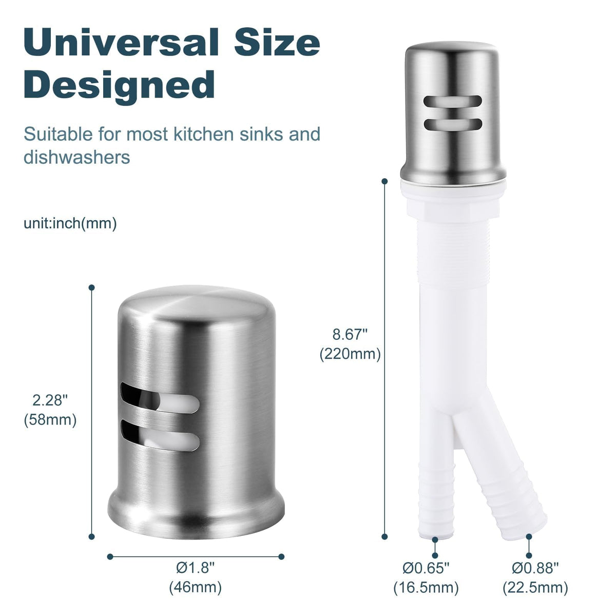 ALEASHA air-gap cover complements any sink with a timeless look.