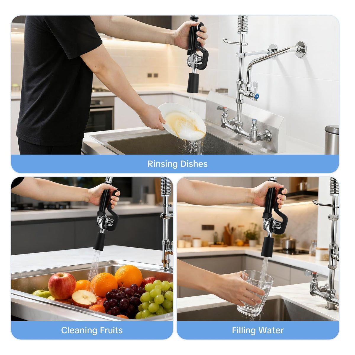 ALEASHA ideal for busy kitchens, from rinsing to heavy-duty cleaning