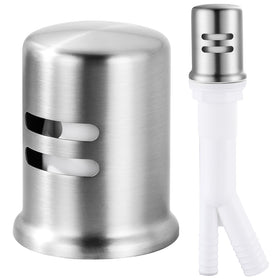 ALEASHA dishwasher air-gap cover front view in brushed nickel for a clean kitchen look.
