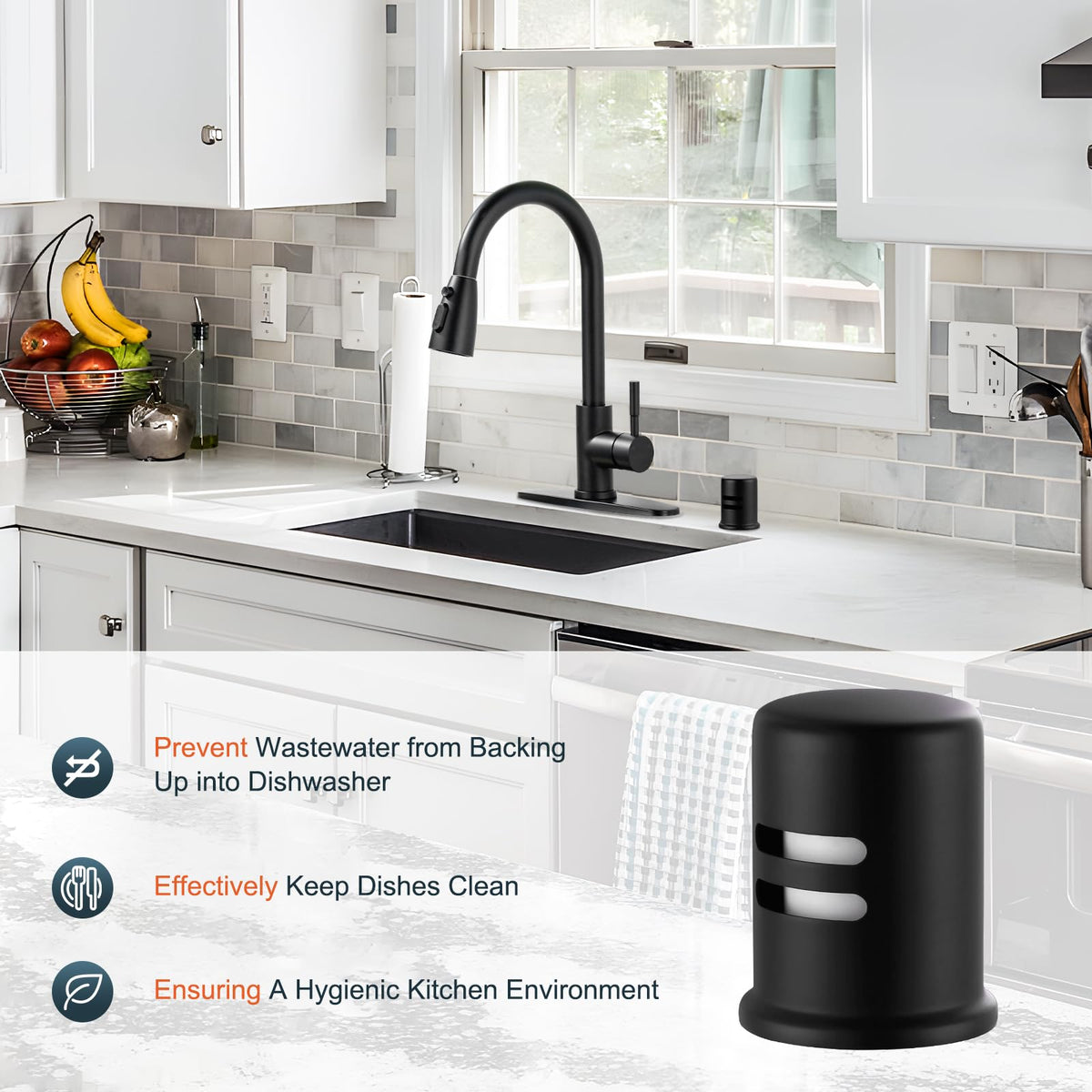 ALEASHA universal-fit air gap kit for most sinks and dishwashers