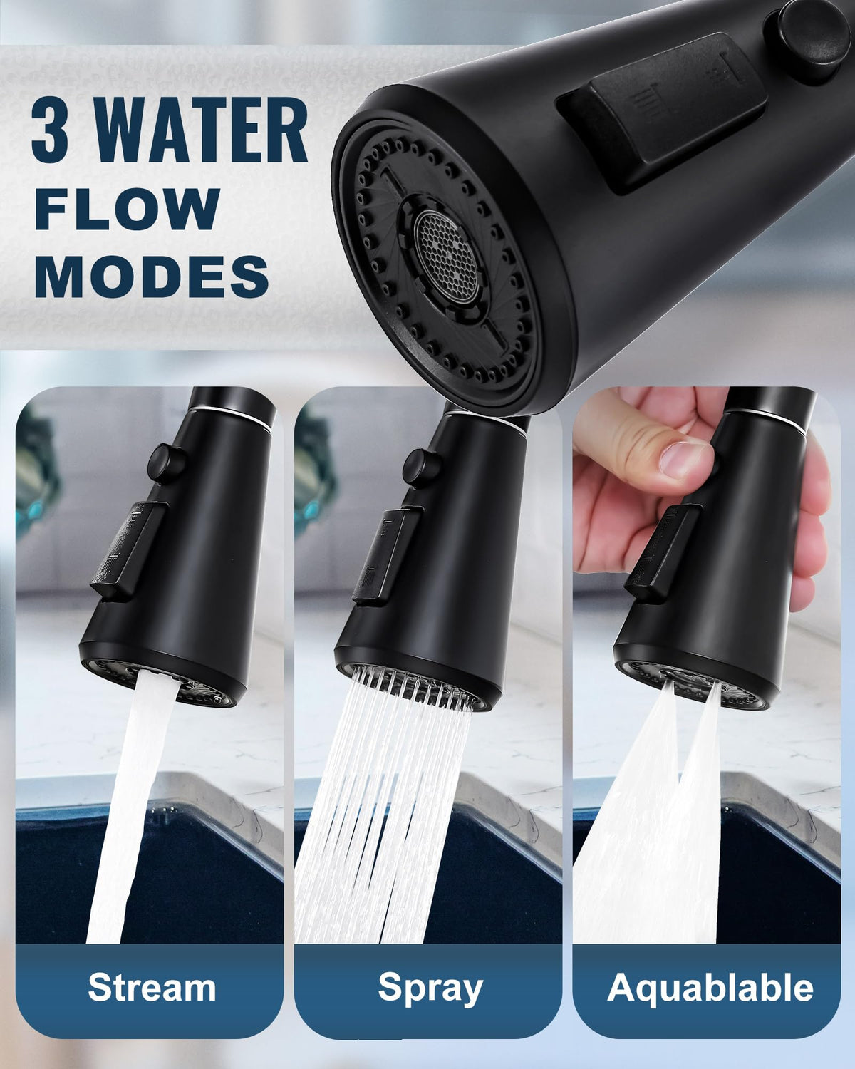 ALEASHA sprayer head with nine adapters ensures broad compatibility across brands