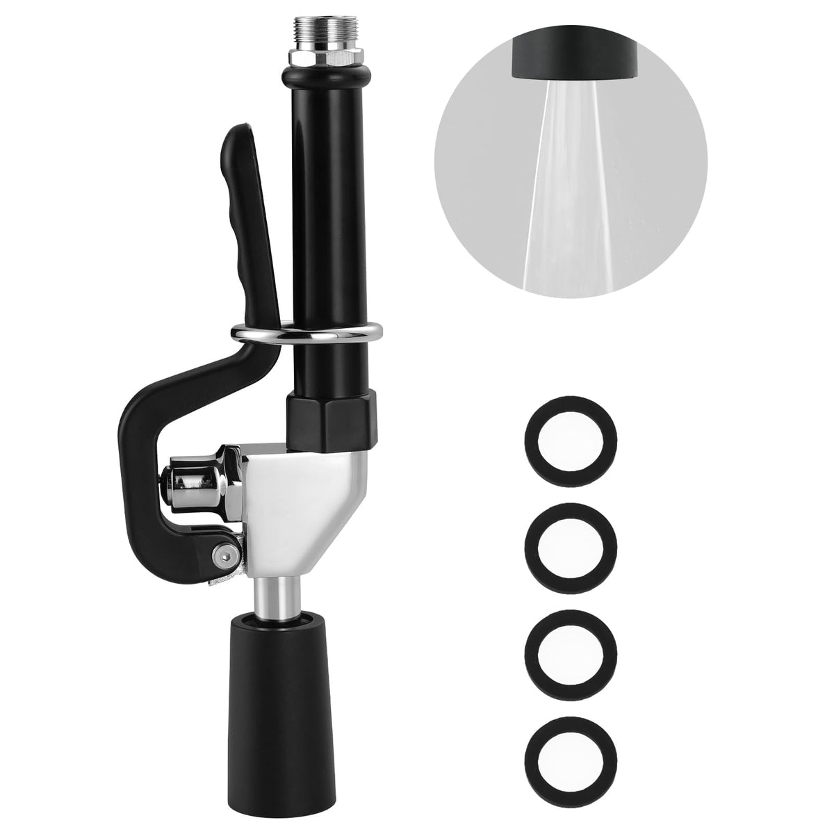 ALEASHA pre rinse sprayer with ergonomic chrome handle for comfortable operation
