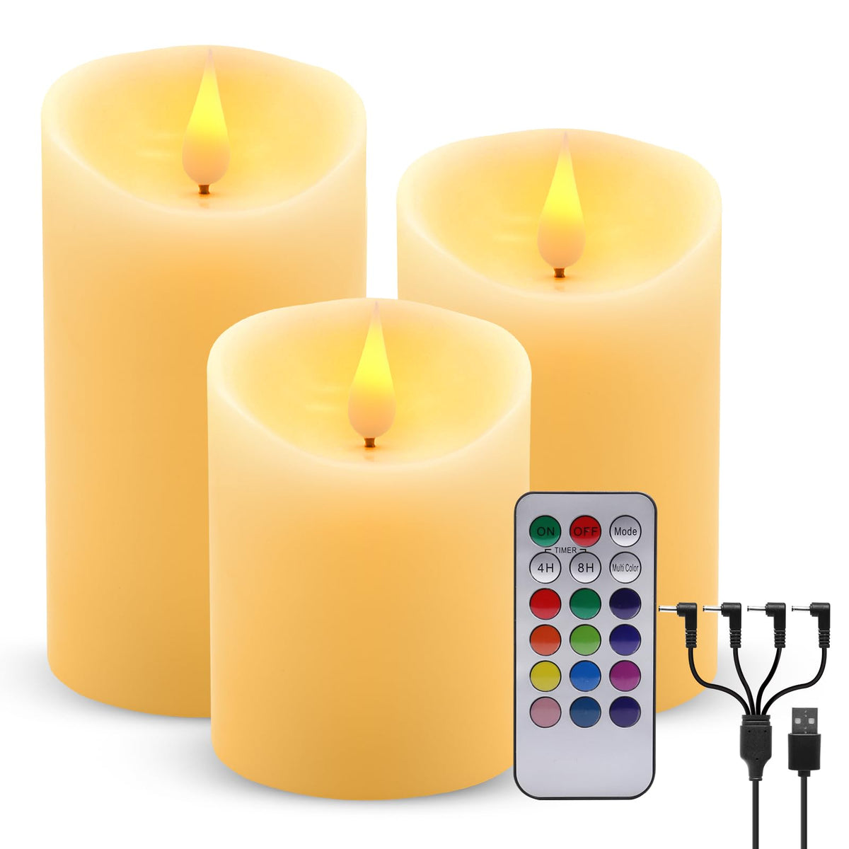 ALED LIGHT long-life LED candles with a 50,000-hour lifespan.