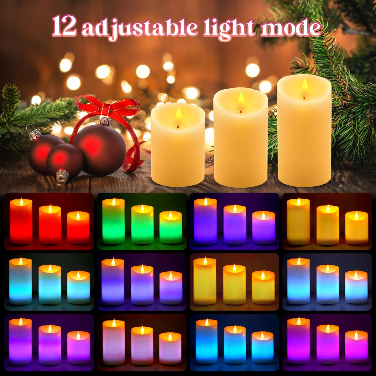ALED LIGHT rechargeable candles 3-pack adds safe ambiance to any room.