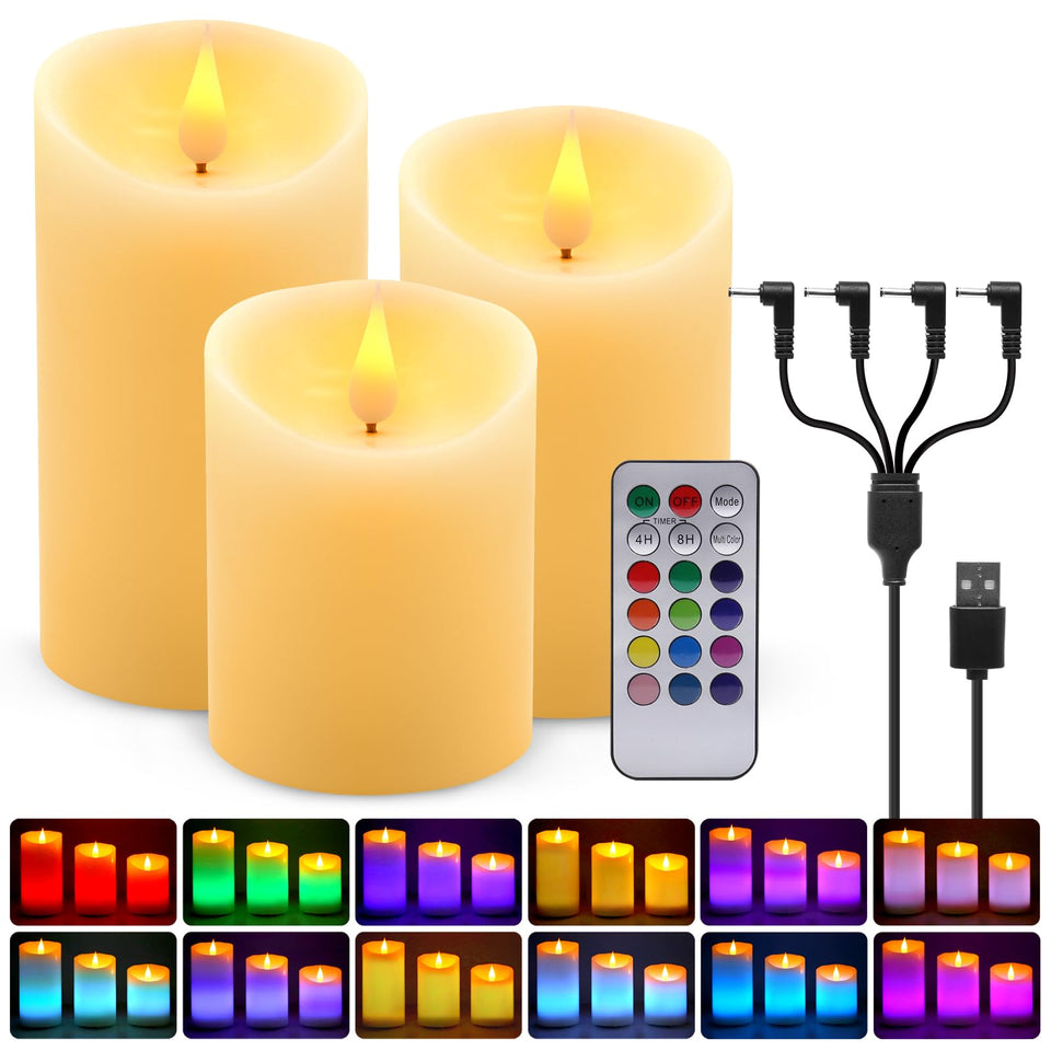 ALED LIGHT rechargeable candles with remote control for convenient home decorating.