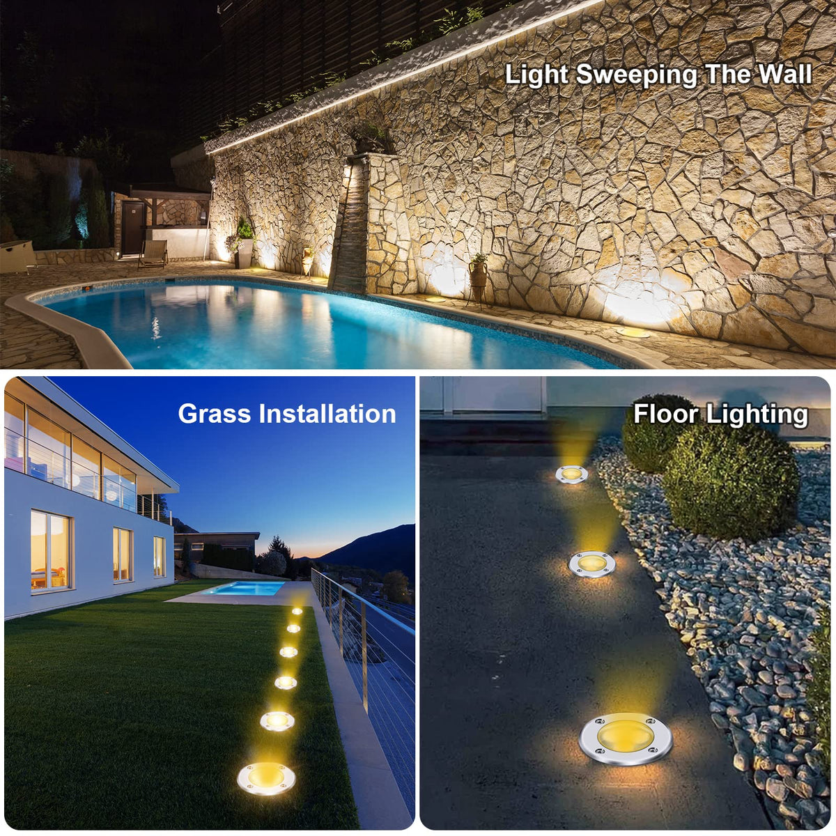 ALEDECO deck and fence lighting provides ambient glow