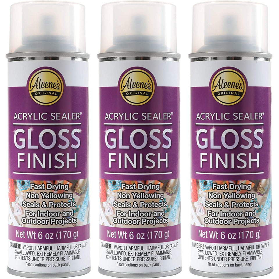 Aleene's Spray Sealer 6 oz can with clear gloss for crafts.