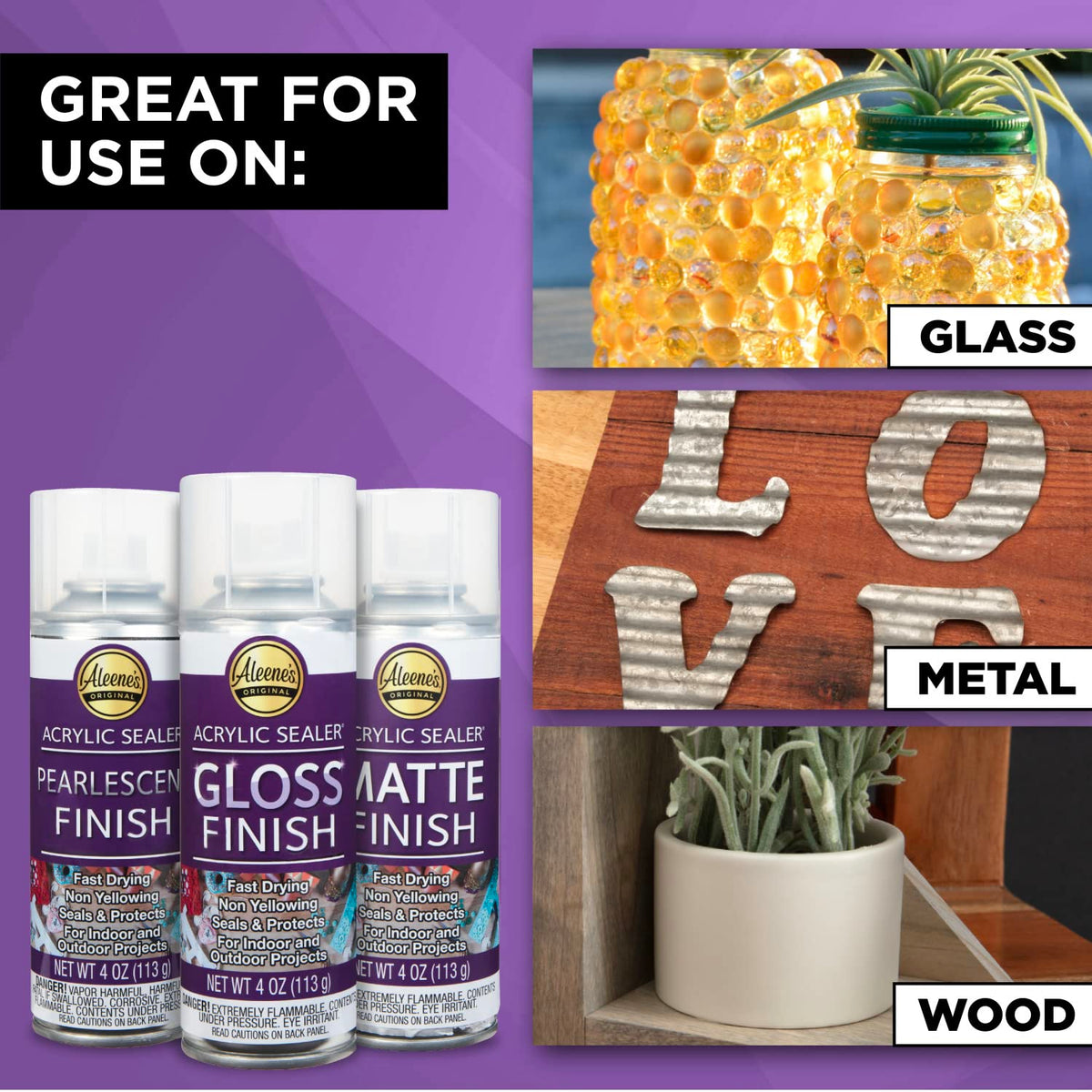 Aleene's sealer suitable for glass and metal surfaces