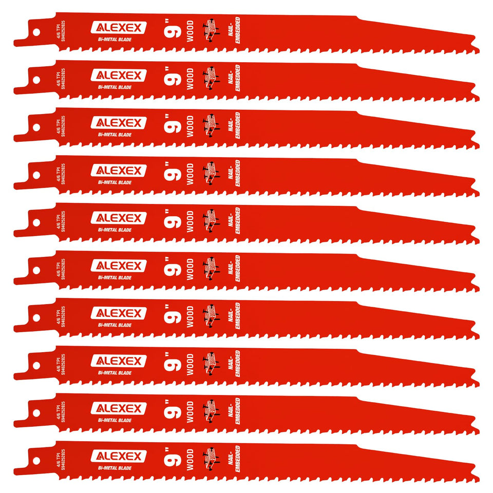 ALEXEX DS0912BW25 10-pack front view highlighting durable blades for tough cuts.