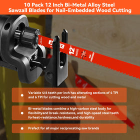 ALEXEX DS1212BW5 multi-use blade for nail-embedded wood and wood composites.