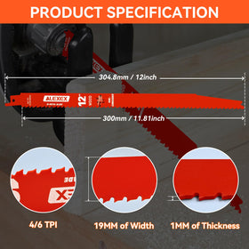 ALEXEX DS1212BW5 wood-cutting blade slices tough stock with steadier control.