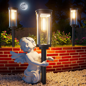 ALFIOT solar-pathway-lights installed on a path for safe nighttime visibility.