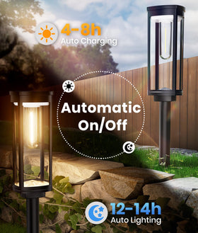 ALFIOT solar garden lights withstand weather with IP65 for year-round use.