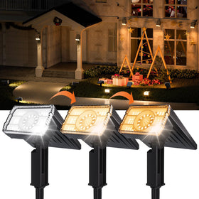 ALFIOT IP67 solar spotlights 4-pack for durable outdoor pathway lighting.
