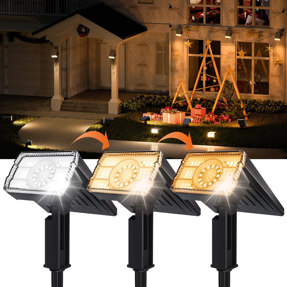 ALFIOT IP67 solar spotlights 4-pack for durable outdoor pathway lighting.