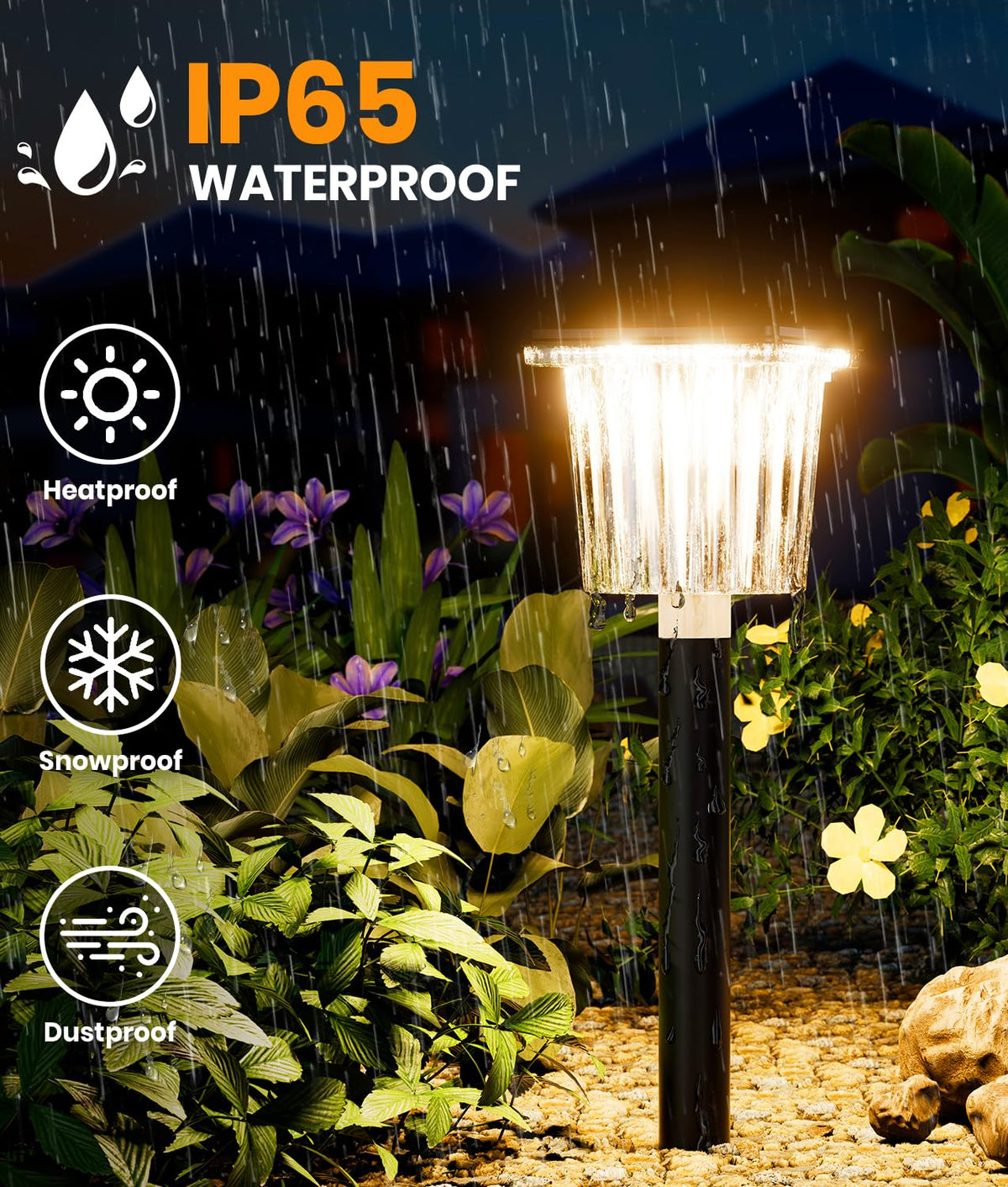 ALFIOT tool-free stake installation enables quick, secure lawn mounting