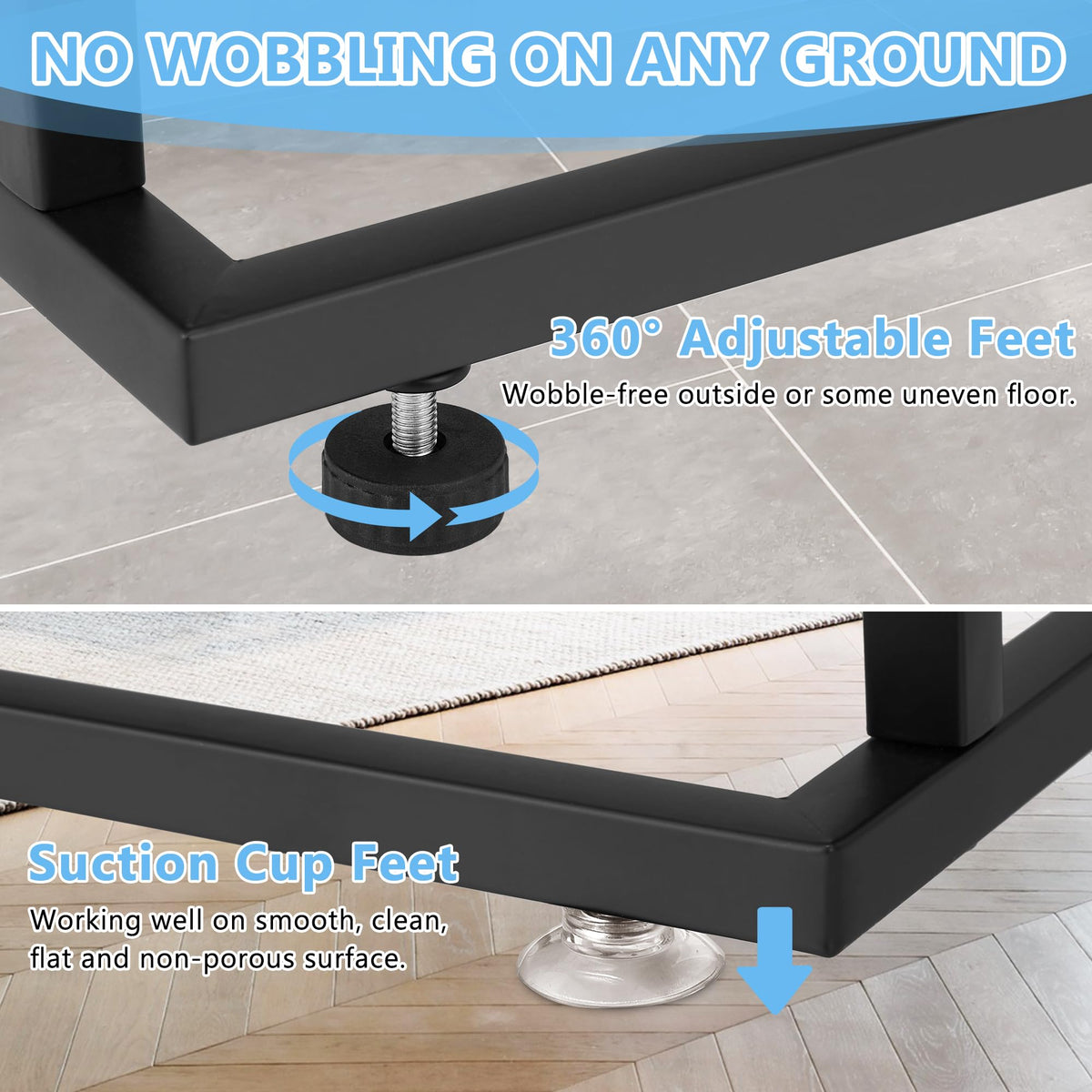ALHAKIN rustproof steel construction with black finish for humid or dry rooms.